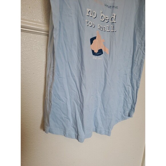 Dog Is Good Never Sleep Alone Short Sleeve V-Neck Sleep Shirt 2XL 3XL Cotton - Picture 13 of 16